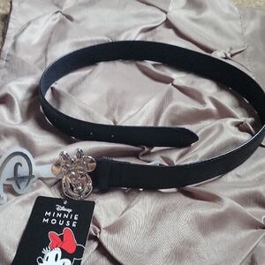 Disney Minnie Mouse Black Leather Belt